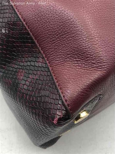 Michael Kors Womens Merlot Riley Python Satchel/Top Handle 